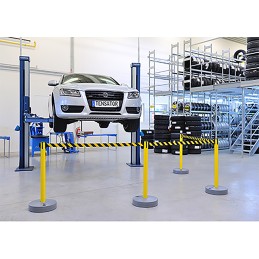 1 Pair - Tensator Black & Yellow Plastic Retractable Barrier