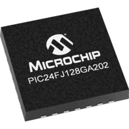 61 pcs - Microchip PIC24FJ128GA202-I/MM, 16bit PIC Microcontroller, PIC24FJ, 32MHz, 128 kB Flash, 28-Pin QFN