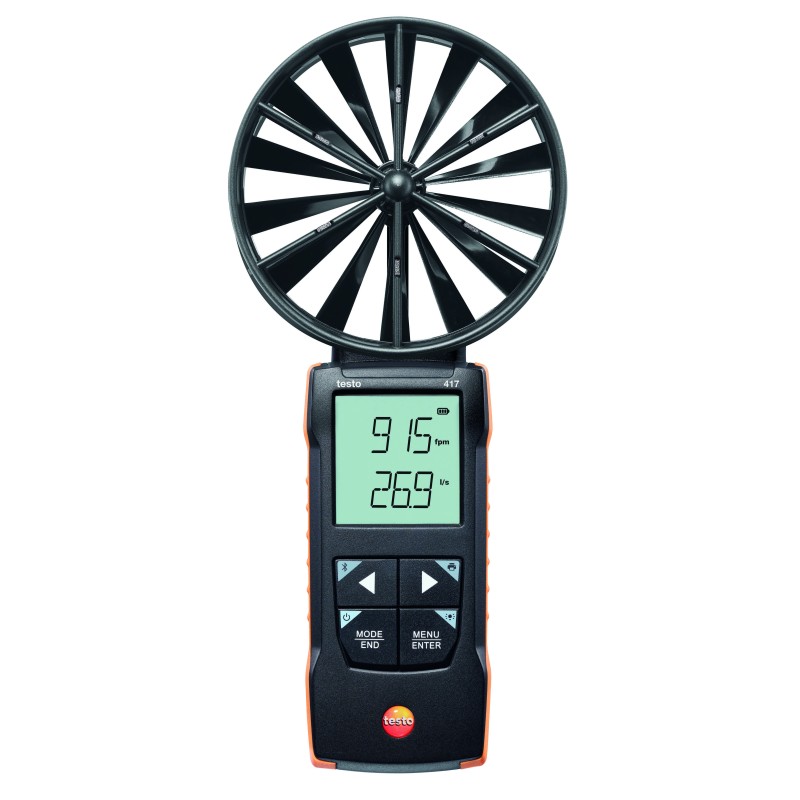 1 pcs - Testo 417 Vane Anemometer, 20m/s Max, Measures Volume Air Flow