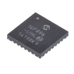 61 pcs - Microchip PIC16F886-I/ML, 8bit PIC Microcontroller, PIC16F, 20MHz, 8192 x 14 words, 256 B Flash, 28-Pin QFN