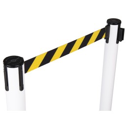 1 Pair of 1 - Tensator Black & Yellow Plastic Retractable Barrier, 2.3m, Yellow/Black Tape