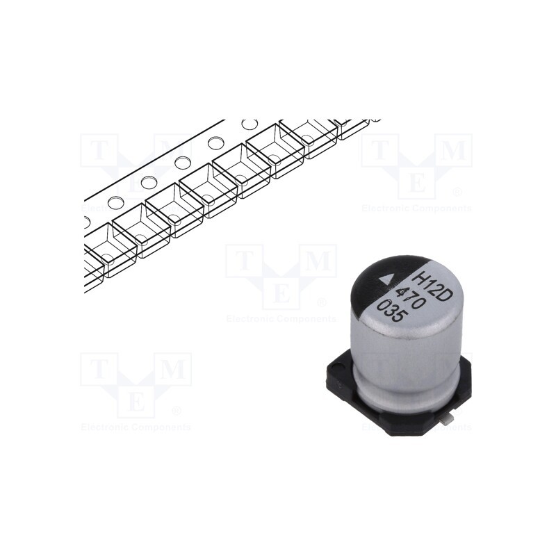 2 pcs x KYOCERA AVX - AEH0608470M035R - Capacitor: electrolytic, SMD, 47uF, 35VDC, Ø6.3x8mm, 1000h, 110mA