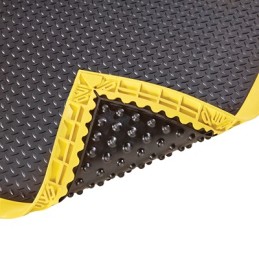 1 pcs - Notrax Black/Yellow Anti-Fatigue Mat Nitrile Rubber Mat, Diamond Pattern Finish 163cm x 1.02m x 184mm