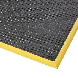 1 pcs - Notrax Black/Yellow Anti-Fatigue Mat Nitrile Rubber Mat, Diamond Pattern Finish 163cm x 1.02m x 184mm