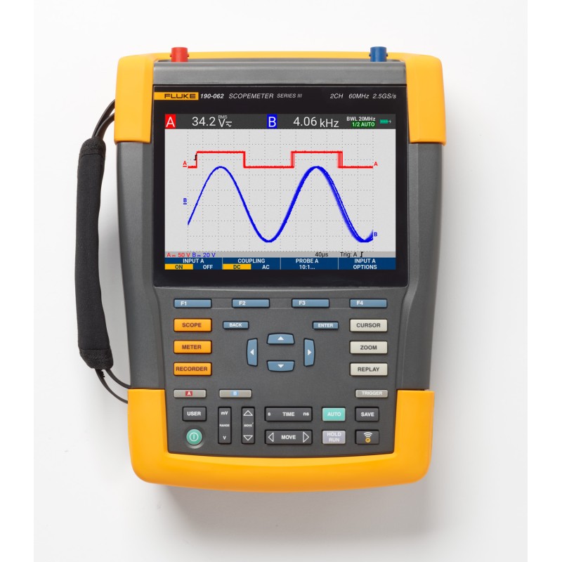 1 pcs - Fluke 190-062-III ScopeMeter III Series Digital Portable Oscilloscope, 2 Analogue Channels, 60MHz