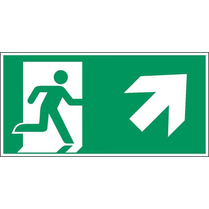1 pcs - Polyester Emergency Exit Right, None, With Pictogram Only, Exit Sign