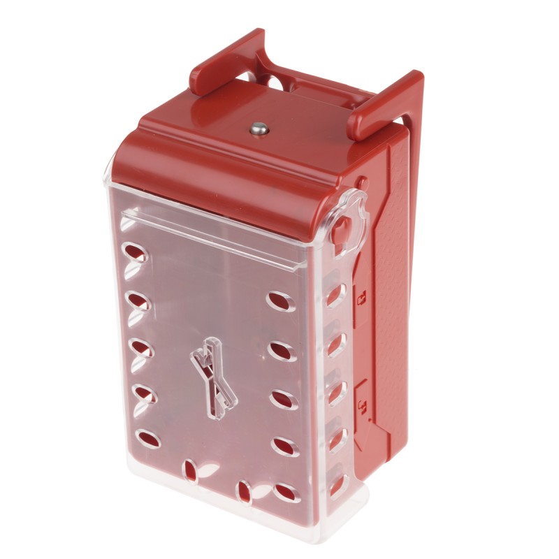 1 pcs - Brady Red 6-Lock Plastic Group Lock Box