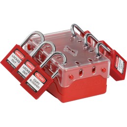 1 pcs - Brady Red 6-Lock Plastic Group Lock Box