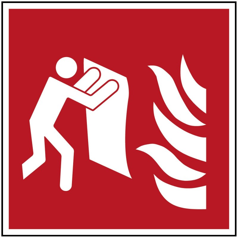 1 pcs - Polyester Fire Safety Sign, None With Pictogram Only Text Self-Adhesive
