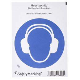 1 pcs - Wolk PVC Mandatory Ear Protection Sign With Pictogram Only Text