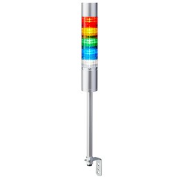 1 pcs - Patlite LR6 Series Coloured Buzzer Signal Tower, 5 Lights, 24 V dc, Pole Mount