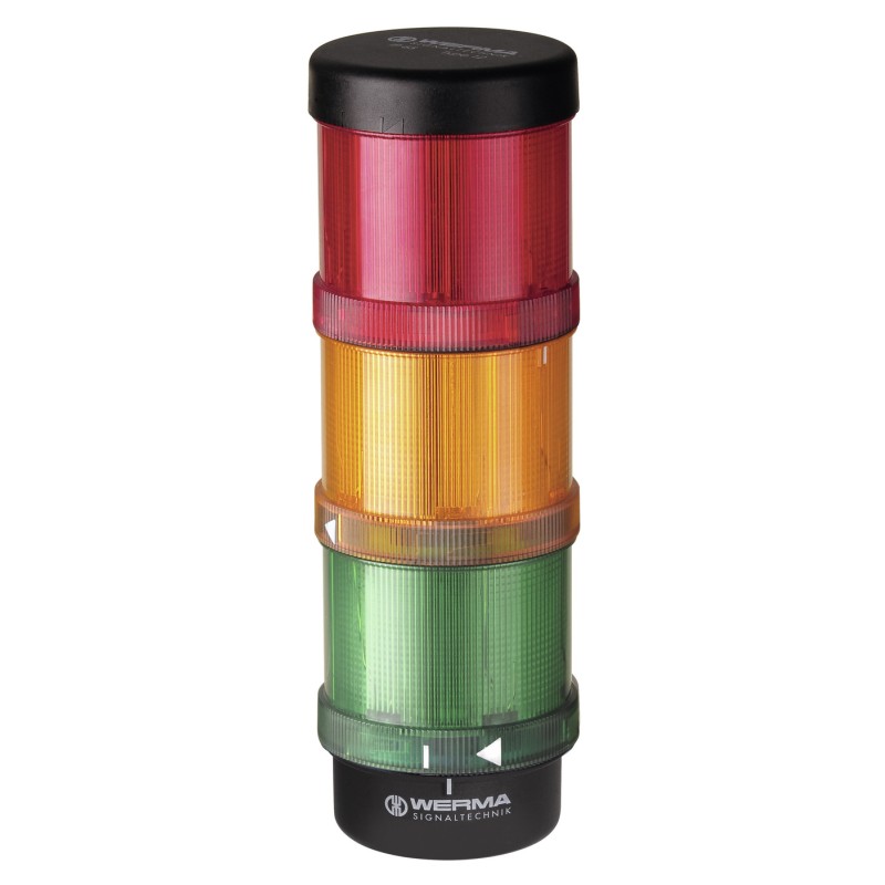 1 pcs - Werma KombiSIGN 72 Series Red/Green/Yellow Signal Tower, 3 Lights, 5 V, Tube Mounted