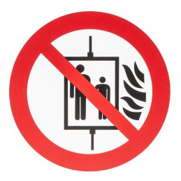 1 pcs - Plastic Fire Safety Sign, With Pictogram Only Text