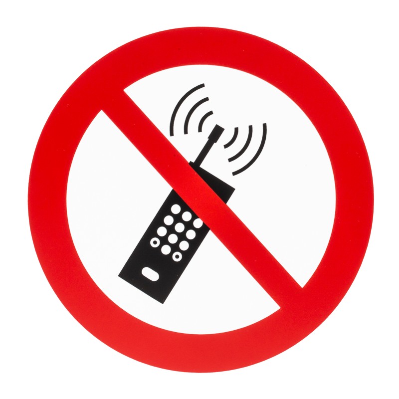 1 pcs - Plastic No Mobiles Prohibition Sign, None