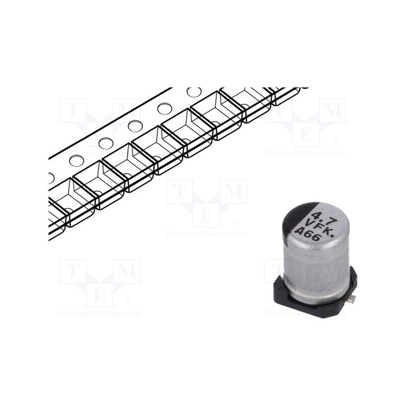 5 pcs x PANASONIC - EEEFK1V4R7R - Capacitor: electrolytic, low ESR, SMD, 4.7uF, 35VDC, Ø4x5.8mm, ±20%