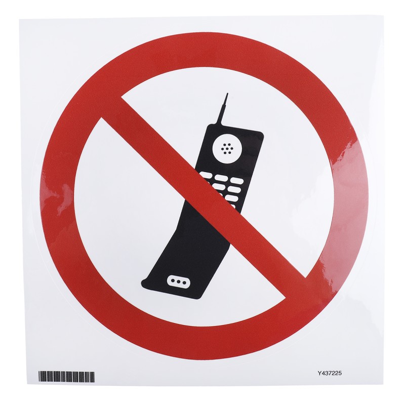 1 pcs - PET No Mobiles Prohibition Sign, None