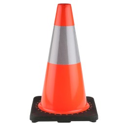 1 pcs - RS PRO Weighted Orange, White 450 mm PVC Traffic Cone