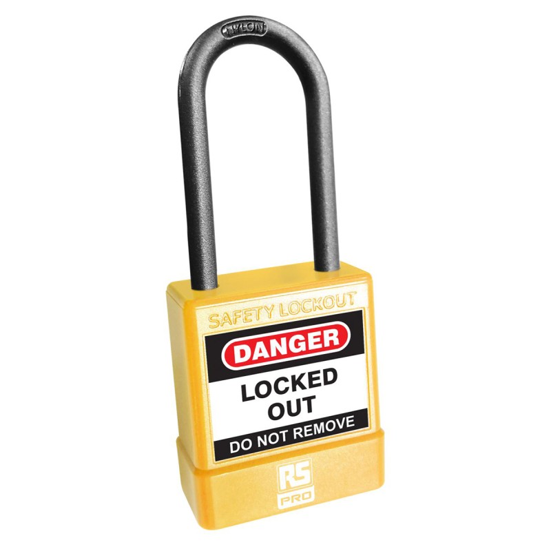 1 pcs - RS PRO Yellow Steel Safety Padlocks