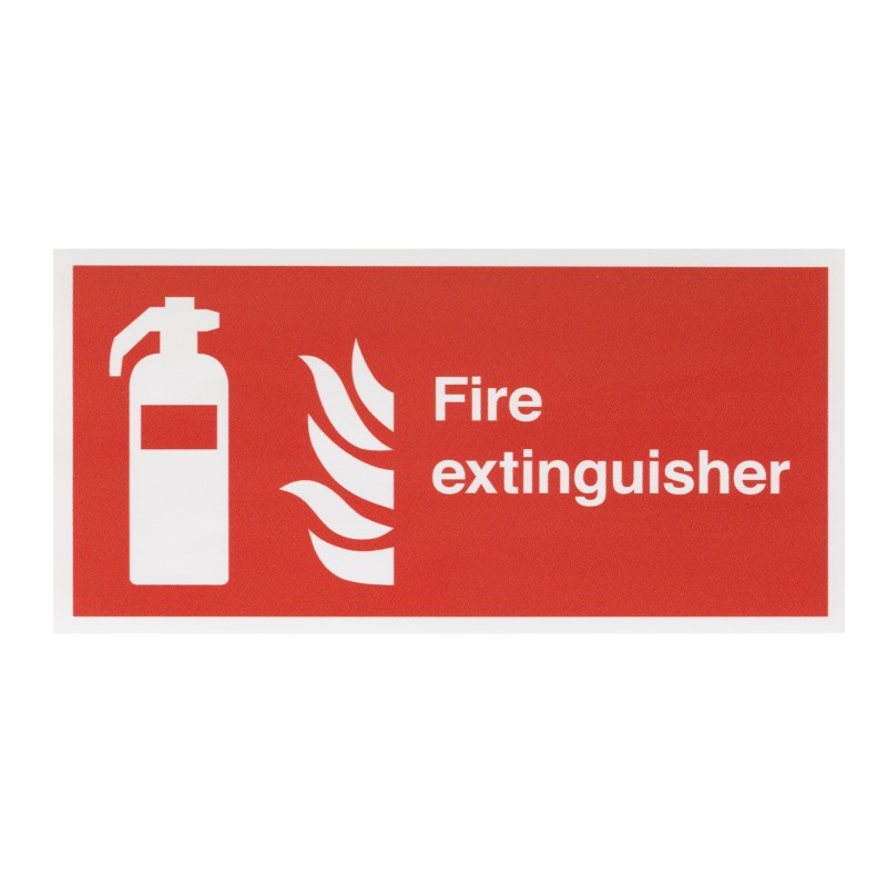 1 pcs - Vinyl Fire Safety Sign, Fire extinguisher With English Text Self-Adhesive