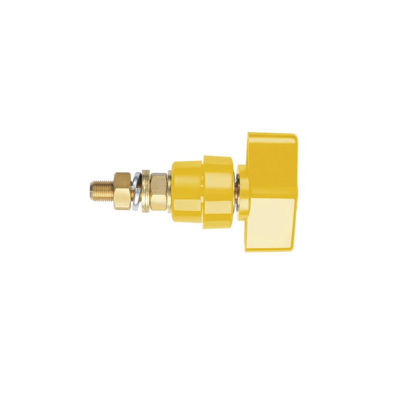 1 pcs - Schutzinger 4mm Yellow Terminal Post, 1kV, 100A, M8 x 0.75 Thread