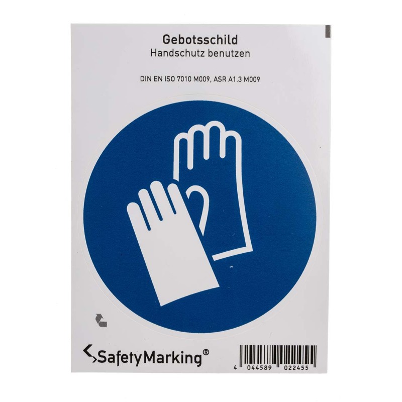 1 pcs - Wolk PVC Mandatory Hand Protection Sign With Pictogram Only Text