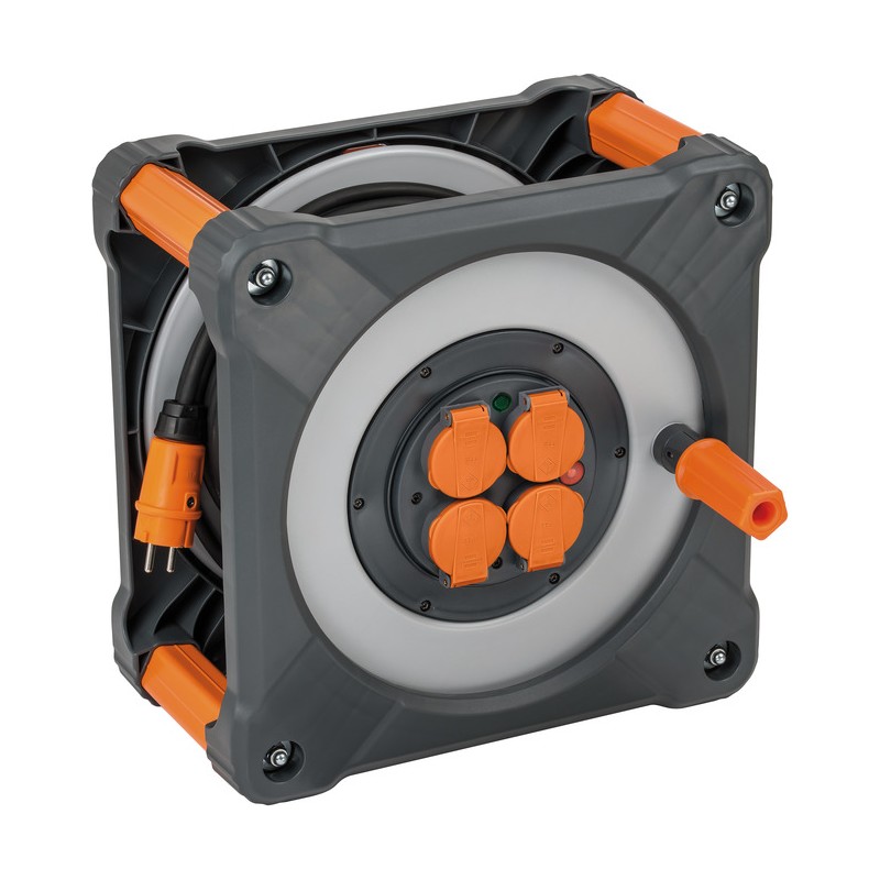 1 pcs - brennenstuhl 25m 4 Socket Type E - French Extension Reel, 230 V, IP44