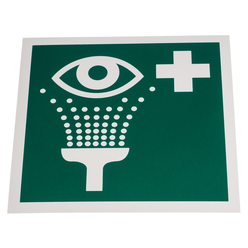 1 pcs - RS PRO Plastic Green/White Eyewash Station Sign, H200 mm W200mm