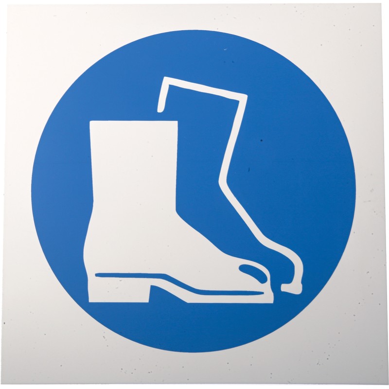 1 pcs - RS PRO Plastic Mandatory Foot Protection Sign With Pictogram Only Text