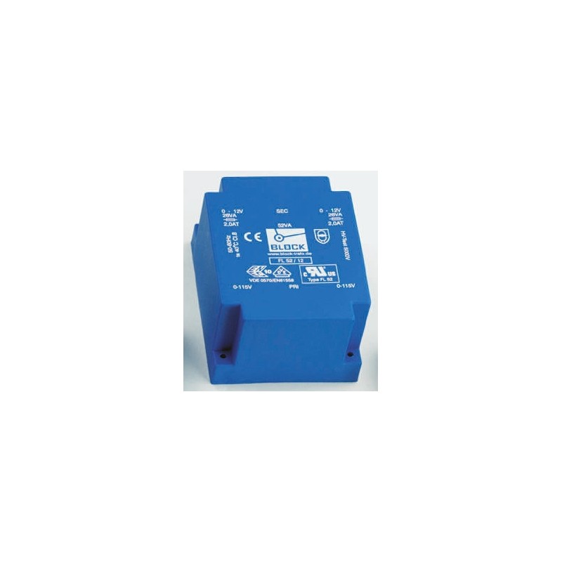 5 pcs - Block 9V ac 2 Output Through Hole PCB Transformer, 52VA