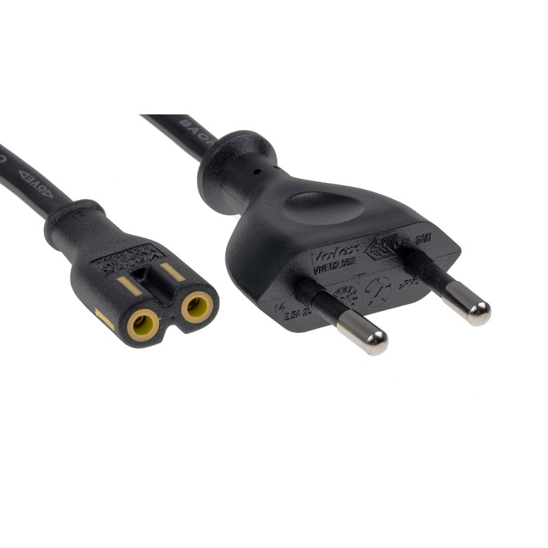 1 pcs - RS PRO IEC C7 Socket to Type C Europlug Plug Power Cord, 1.8m
