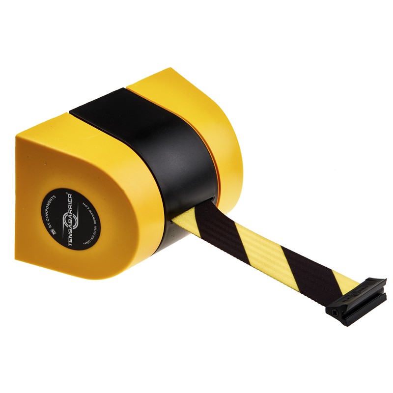 1 pcs - Tensator Black & Yellow Retractable Barrier, 9m, Yellow/Black Tape