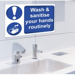 1 pcs - RS PRO PVC Mandatory Wash Hands Sign With English Text, 300 x 200mm
