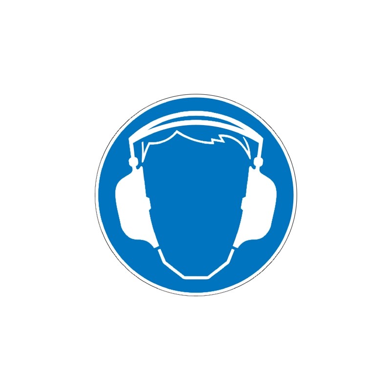 1 pcs - Brady PET Mandatory Ear Protection Sign With Pictogram Only Text