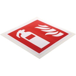 1 pcs - Vinyl Fire Safety Sign, With Pictogram Only Text Self-Adhesive
