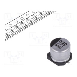 5 pcs x PANASONIC - EEEFT0J331AP - Capacitor: electrolytic, low ESR, SMD, 330uF, 6.3VDC, Ø6.3x5.8mm