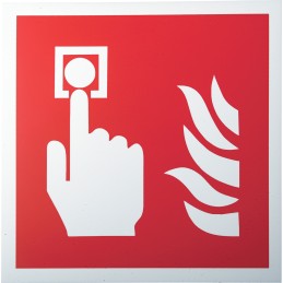 1 pcs - Plastic Fire Safety Sign, With Pictogram Only Text