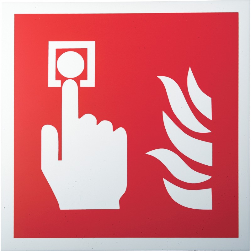 1 pcs - Plastic Fire Safety Sign, With Pictogram Only Text