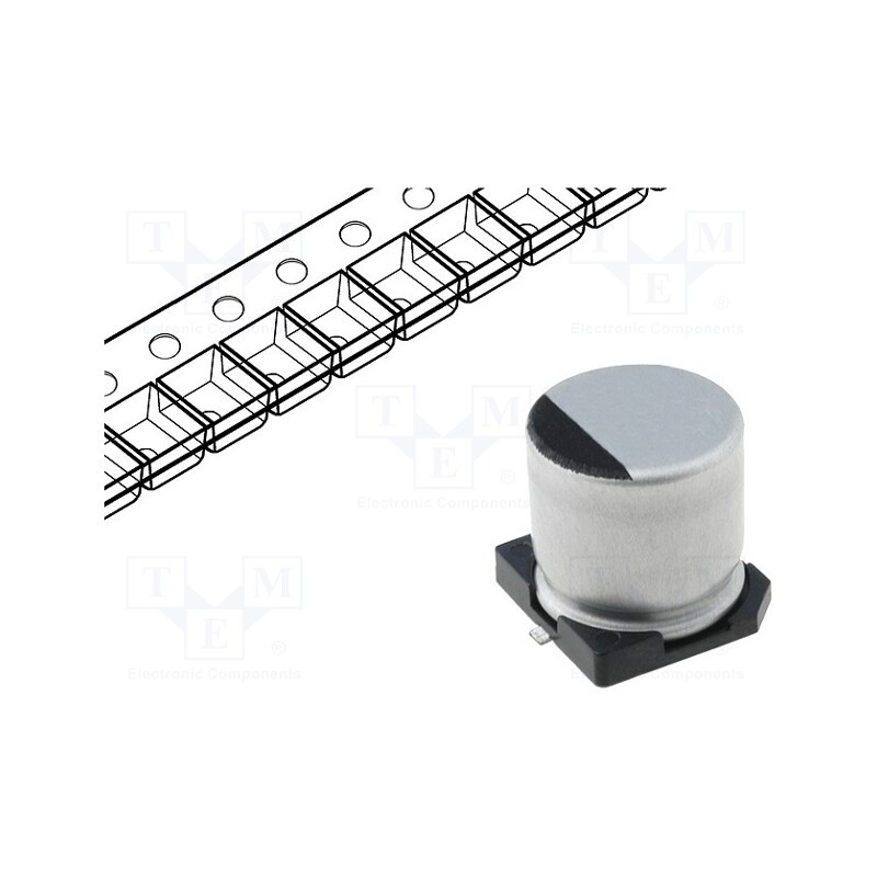 10 pcs x SAMWHA - CA1C476M6L006VR - Capacitor: electrolytic, SMD, 47uF, 16VDC, Ø6.3x5.8mm, ±20%, 5000h