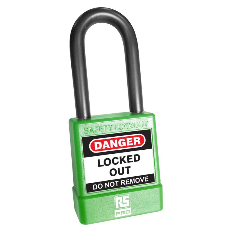 1 pcs - RS PRO Green Steel Safety Padlocks
