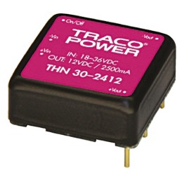 5 pcs - TRACOPOWER THN 30 DC-DC Converter, 24V dc/ 1.25A Output, 18 - 36 V dc Input, 30W, Through Hole, +80°C Max Temp
