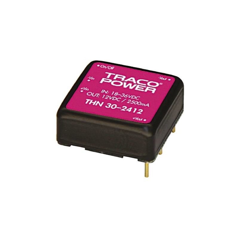 5 pcs - TRACOPOWER THN 30 DC-DC Converter, 24V dc/ 1.25A Output, 18 - 36 V dc Input, 30W, Through Hole, +80°C Max Temp