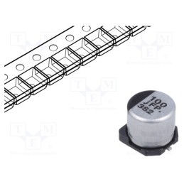 5 pcs x PANASONIC - EEEFP0J101AP - Capacitor: electrolytic, low ESR, SMD, 100uF, 6.3VDC, Ø6.3x5.8mm