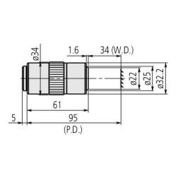 1 pcs - Mitutoyo Long Working Distance Lens, For Microscope