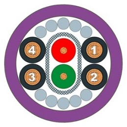 1 pcs - Siemens Multipair Cable, 1.5 mm², 6 Cores, 20m, Purple Sheath