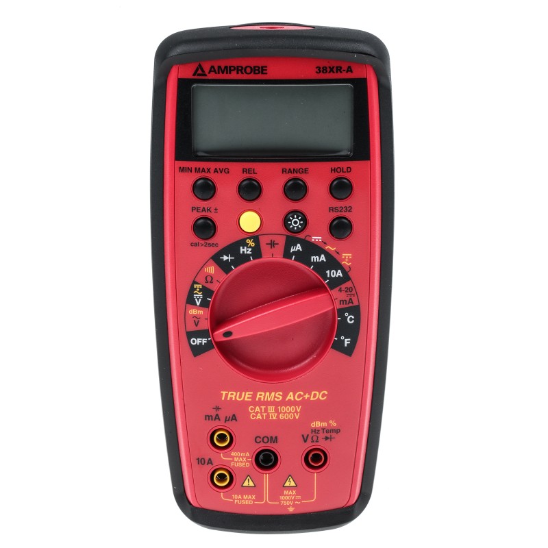 1 pcs - Amprobe 38XRA Handheld Digital Multimeter, True RMS, 10A ac Max, 10A dc Max, 750V ac Max