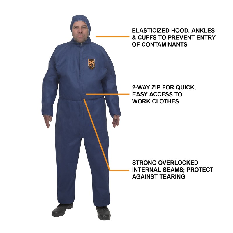 1 pcs - Kimberly Clark Blue Disposable overalls, CE CAT III. EN 1073-2:2002, EN 1149-1:1995, EN 13034:2005 - Limited Splash