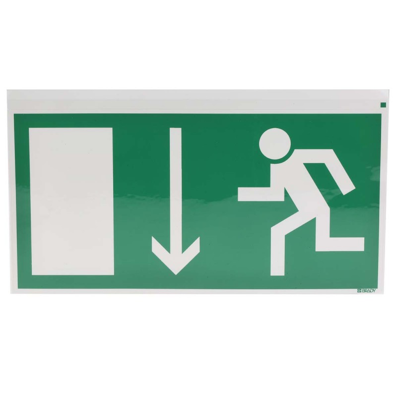 1 pcs - PET Emergency Exit Down Non-Illuminated Emergency Exit Sign