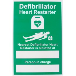 1 pcs - RS PRO Rigid Plastic AED Sign, H200 mm W300mm