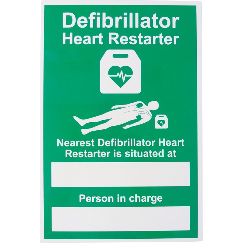 1 pcs - RS PRO Rigid Plastic AED Sign, H200 mm W300mm