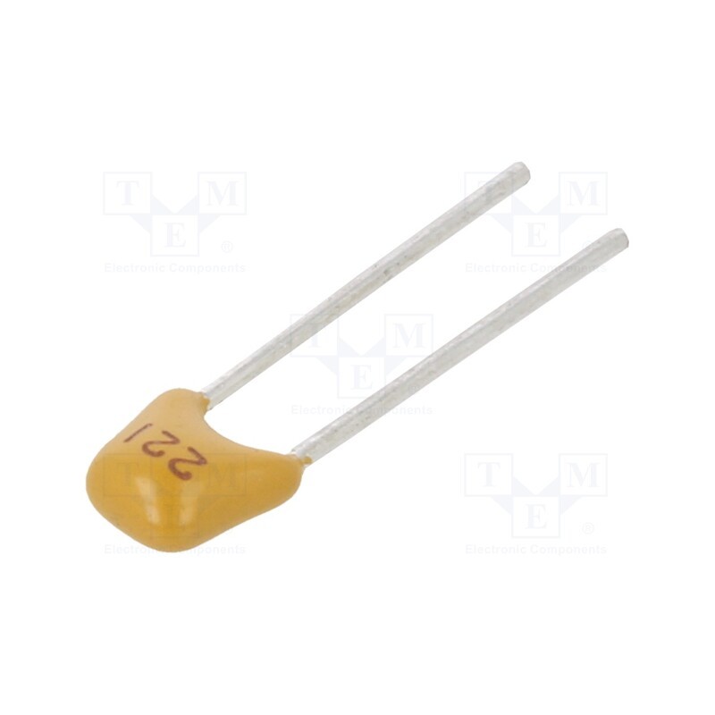 10 pcs x SR PASSIVES - CT40805N221J500F1R - Capacitor: ceramic, 220pF, 50V, C0G (NP0), ±5%, THT, 2.54mm